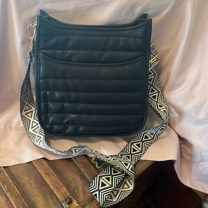 ah.dorned leather crossbody